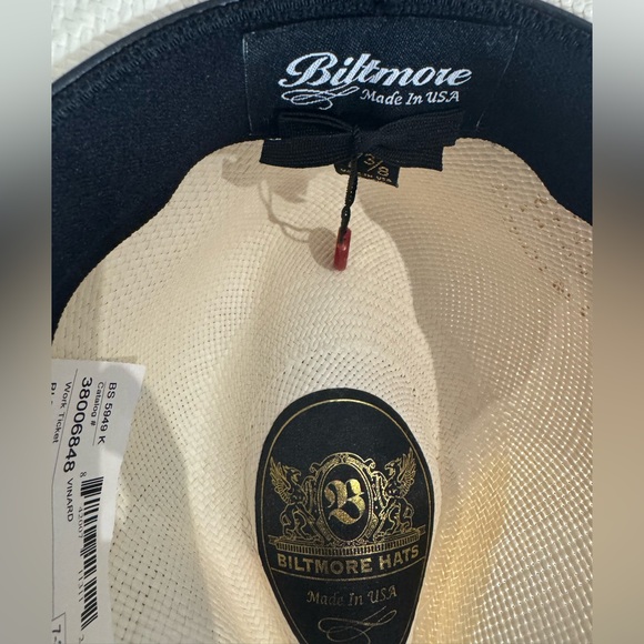 NWT Biltmore Panama Safari - Vinard Hat Size 7 3/8 in ‘Bleached’ Color - Picture 9 of 10